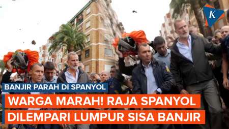 Amarah Warga Spanyol, Lempari Raja dan Ratu dengan Lumpur Sisa Banjir