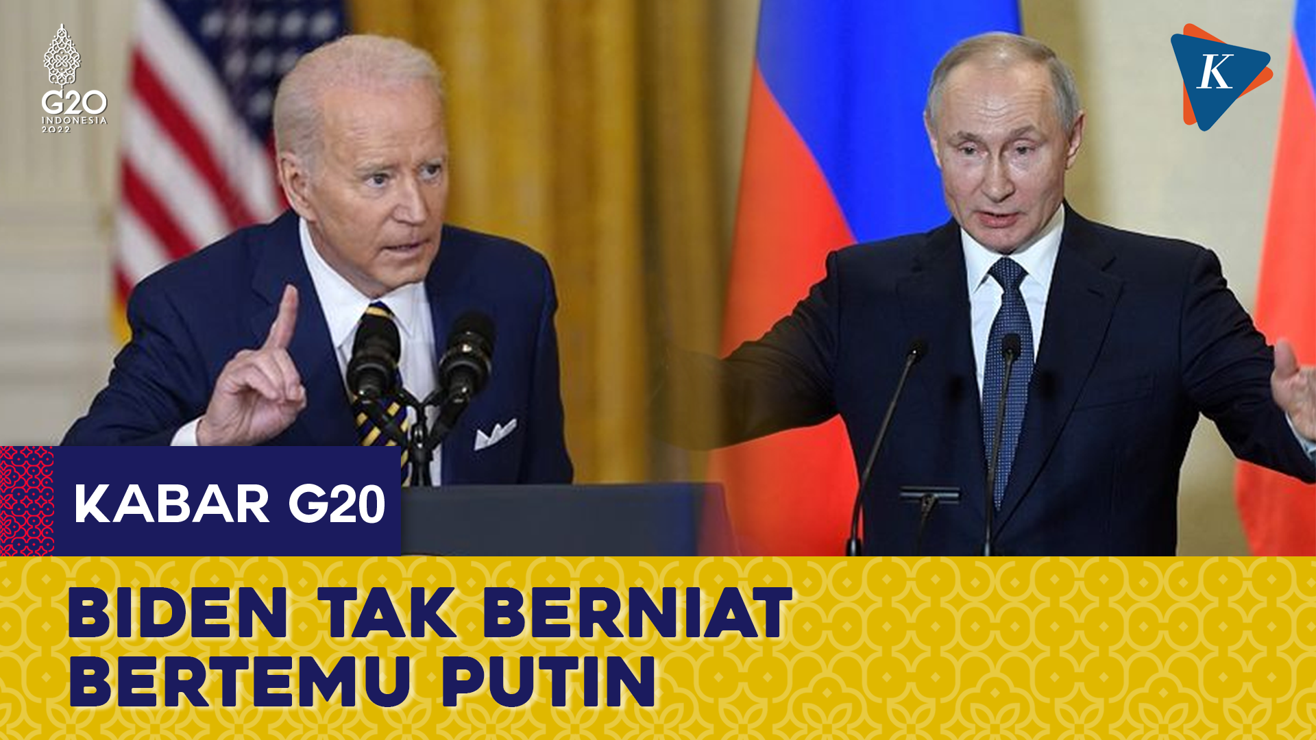 Biden Tak Berniat Bertemu Putin di KTT G20, tetapi Akan Pertimbangkan Tergantung Topik
