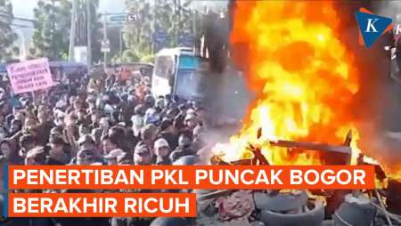 Penertiban PKL di Puncak Bogor, Pedagang Menolak, Berakhir Ricuh