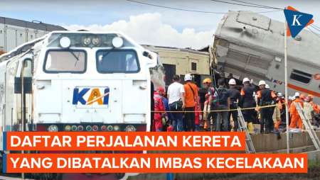 9 Perjalanan Kereta Dibatalkan Dampak Kecelakaan KA Turangga Vs KA Bandung Raya