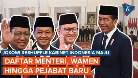 Jokowi Reshuffle Kabinet, Daftar Menteri, Wamen dan Pejabat Baru yang Dilantik Hari Ini