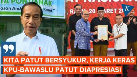 Jokowi Apresiasi Kerja Keras KPU dan Bawaslu usai Hasil Pemilu…