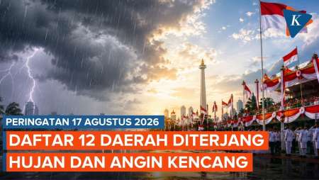 Peringatan HUT Ke-81 RI Bakal Ada Hujan dan Angin Kencang, Ini 12 Daerah Terdampak