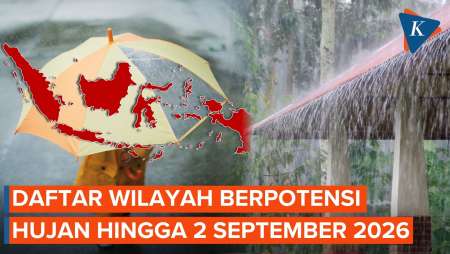 BMKG Peringatkan Potensi Hujan Lebat Hingga 2 September 2026, Ini Daftar Wilayahnya