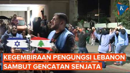 Momen Pengungsi Lebanon Rayakan Pengumuman Gencatan Senjata Israel-Hizbullah