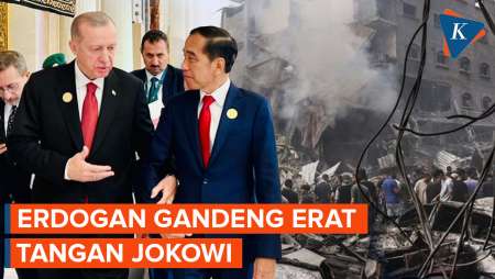 Erdogan Gandeng Erat Tangan Jokowi, Sepakat Dukung Perjuangan Bangsa Palestina