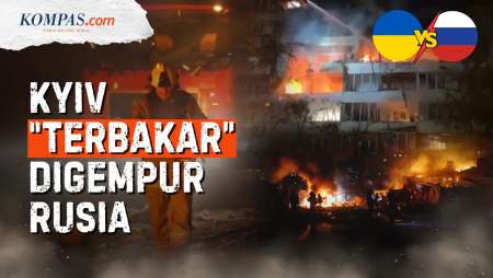 Penampakan Apartemen Di Kyiv Terbakar Setelah Dibombardir Rusia