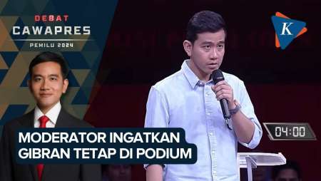 Gibran Keluar Podium, Moderator Ingatkan Ketiga Cawapres untuk Tetap di Tempat