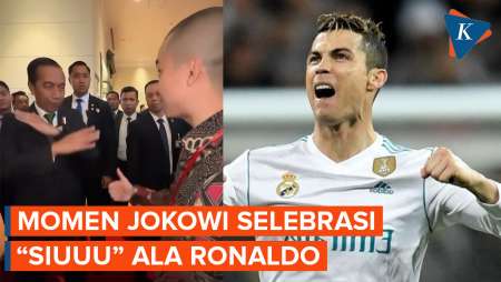 Momen Jokowi Diajak Selebrasi “Siuuu” ala Cristiano Ronaldo