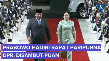 Hadiri Rapat Paripurna DPR, Prabowo Disambut Puan Maharani