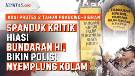 Respons Polisi Usai Copot Dan Evakuasi Spanduk Greenpeace Kritik Prabowo-Gibran Di Bundaran HI