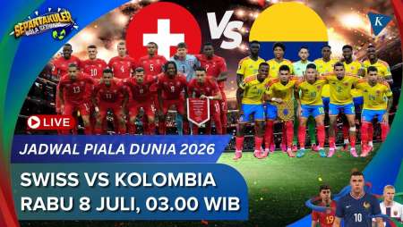 Jadwal Siaran Langsung Swiss Vs Kolombia Piala Dunia 2026, Rabu 8 Juli Pukul 03.00 WIB