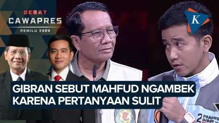 Adu Mata Gibran dan Mahfud, Saat Goda Dua Kali Dikasih Pertanyaan Sulit