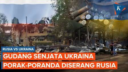 Dibombardir Rusia, Begini Hancurnya Gudang Amunisi Ukraina...