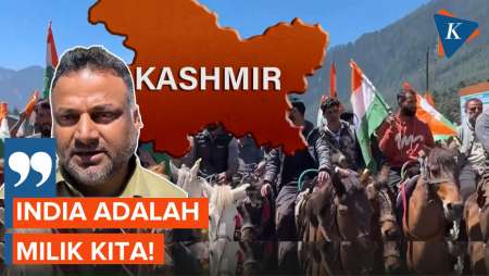 Ratusan Orang Gelar Aksi di Kashmir Dukung Angkatan Bersenjata India