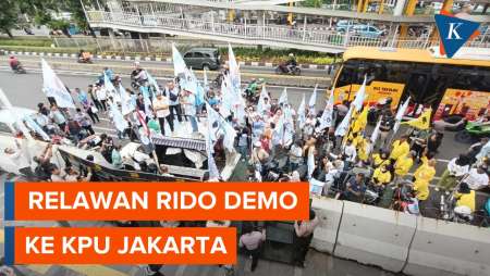 Relawan RIDO Demo di KPU Jakarta, Klaim Pilkada Curang