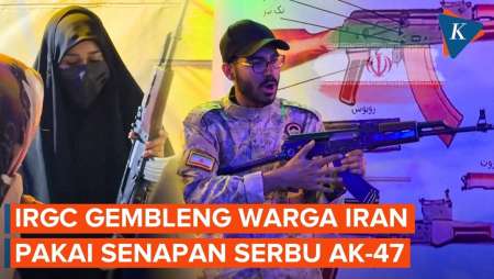 Momen IRGC Latih Warga Iran Pakai Senjata AK-47, Siaga Invasi Darat AS