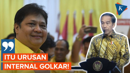 Jokowi Enggan Tanggapi Isu Kudeta Airlangga Hartarto