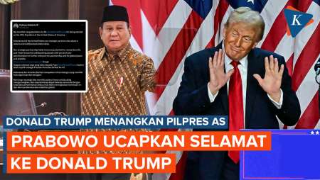 Donald Trump Menang Pilpres AS, Prabowo Ucapkan Selamat, Berharap Jalin Kerja Sama