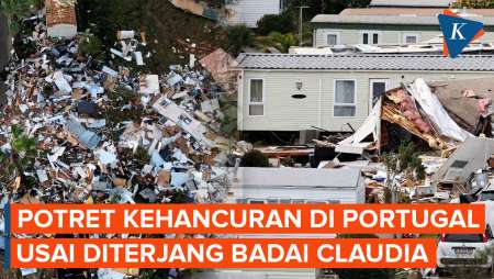 Rekaman Udara Tunjukkan Kehancuran Di Portugal Setelah Diterjang Badai Claudia