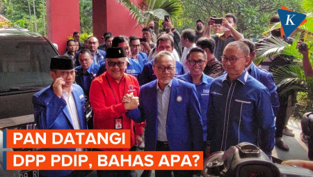 Momen Ketum PAN Zulkifli Hasan Tiba di DPP PDIP, Disambut Hasto Kristiyanto