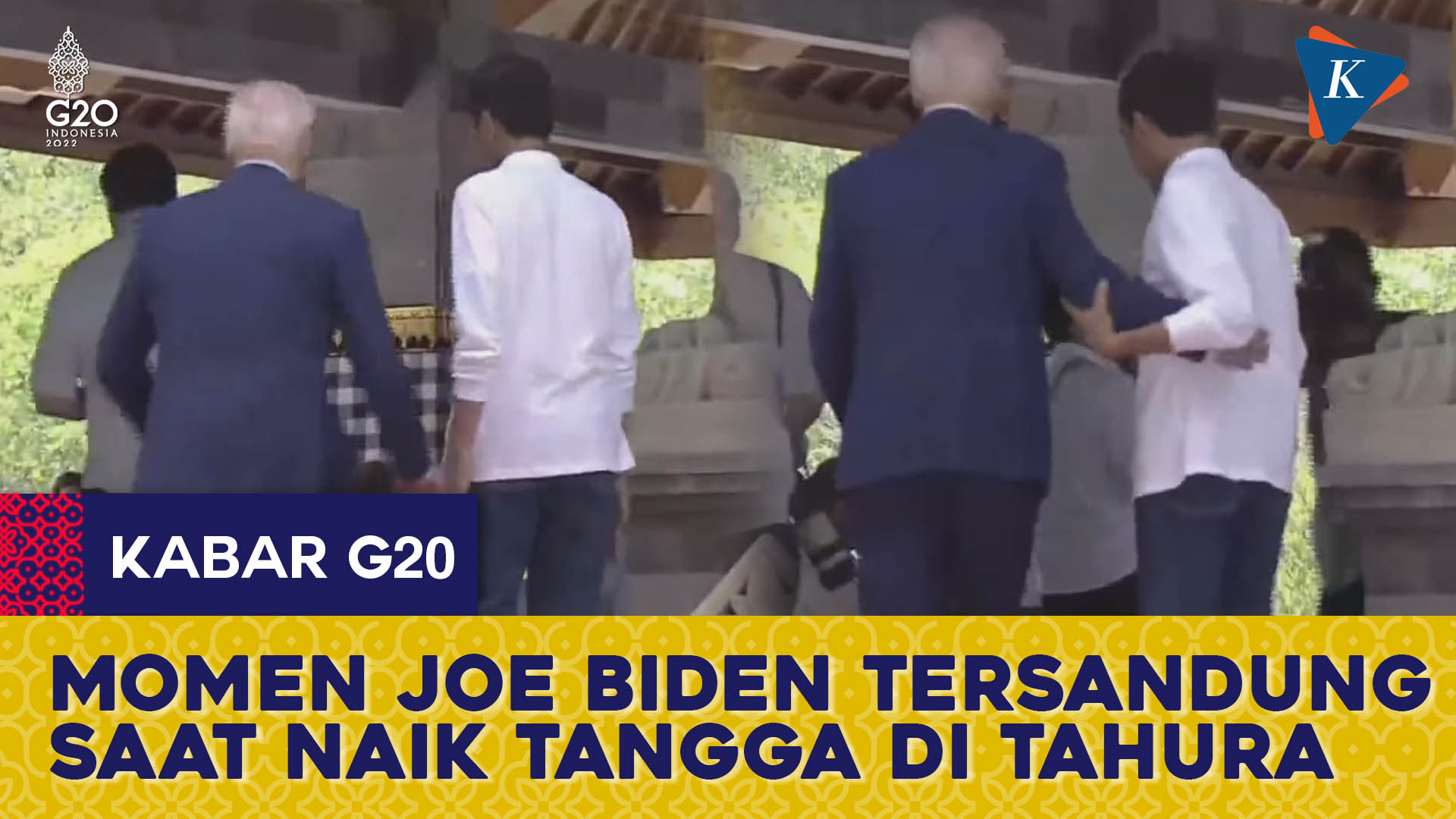 Detik-detik Joe Biden Tersandung Saat Naik Tangga, Jokowi Sigap Membantu
