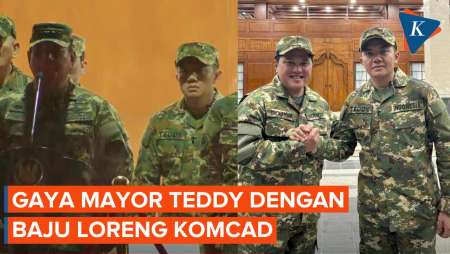 Penampilan Mayor Teddy Pakai Baju Loreng di Retret Kabinet