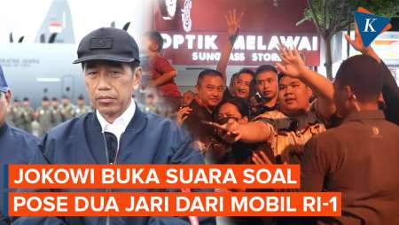 Sosok Misterius yang Acungkan Pose 2 Jari dari Dalam Mobil RI-1