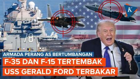 Alutsista Mahal AS Bertumbangan Di Timteng: F-35 Dan F-15 Tertembak, Kapal Induk Terbakar