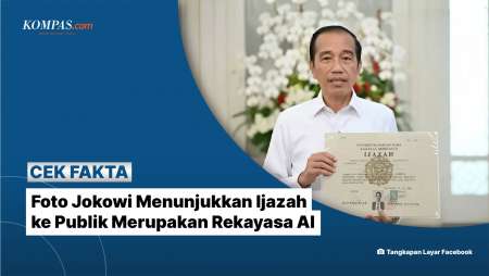 [Klarifikasi] Foto Jokowi Menunjukkan Ijazah Ke Publik Merupakan Rekayasa AI