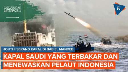 Kapal Arab Saudi Yang Terbakar Saat Diserang Houthi Dan Tewaskan Pelaut Indonesia