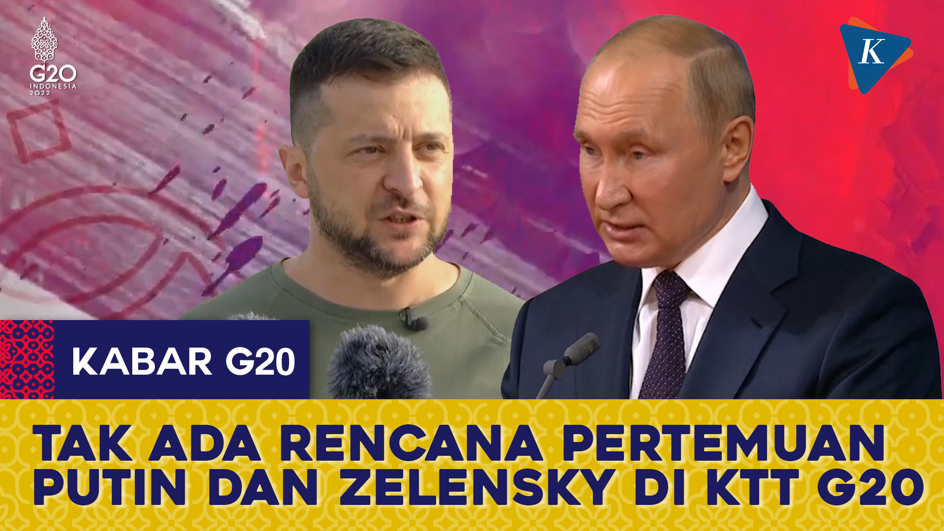 Rusia: Tak Ada Rencana Pertemuan Putin dan Zelensky di KTT B20 di Bali
