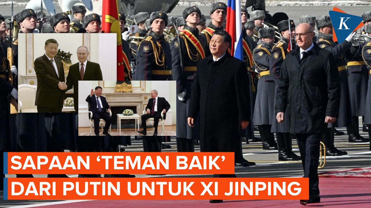 Wajah Sumringah Putin Saat Salami ‘Tamu Agung’ Xi Jinping
