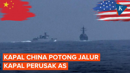 Momen Kapal Perang China Potong Jalur Kapal Perusak AS di…