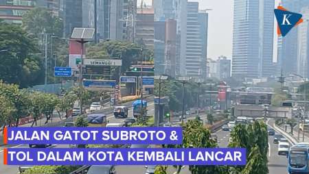 Jalan Gatot Subroto dan Tol Dalam Kota Kembali Lancar pada Jumat Siang