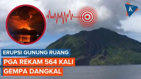 Erupsi Gunung Ruang, Pos Pengamatan Gunung Api Rekam 564 Kali Gempa Dangkal