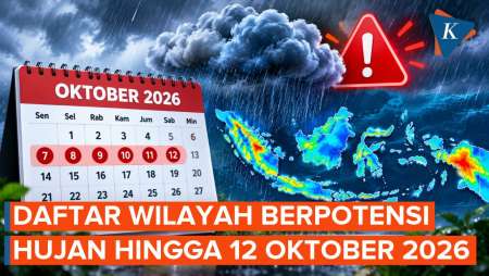 BMKG Peringatkan Hujan Lebat Hingga 12 Oktober 2026, Cek Wilayahnya!