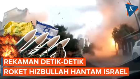 Kamera Mobil Ini Rekam Detik-detik Roket Hizbullah Hantam Israel