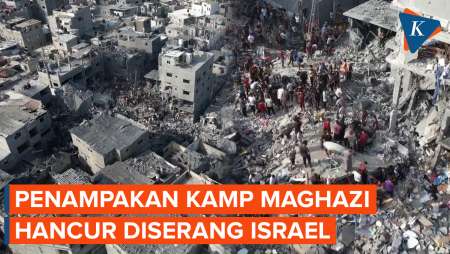 Penampakan Kehancuran Kamp Pengungsi Maghazi yang Diserang Israel