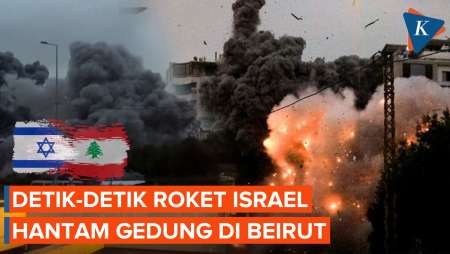 Detik-detik Roket Israel Hantam Gedung di Beirut Lebanon, Ciptakan Ledakan Besar