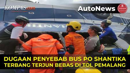 Bus PO Shantika Terjun Bebas di Tol Trans-Jawa