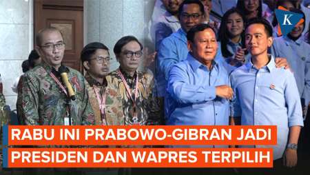 Rabu Pukul 10.00, Prabowo-Gibran Bakal Jadi Presiden-Wapres Terpilih