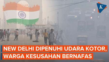 New Delhi Berkabut Abu, Polusi Udara Lewati 60 Kali Batas Aman WHO