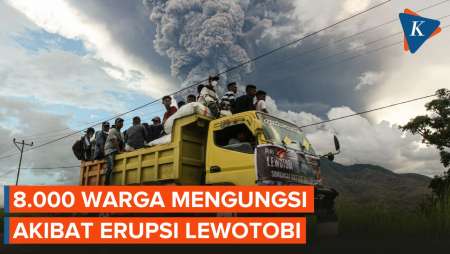 Pengungsi akibat Erupsi Gunung Lewotobi Lebih dari 8.000 Orang