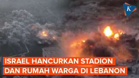 Detik-detik Israel Hancurkan Stadion dan Rumah Warga di Lebanon Selatan
