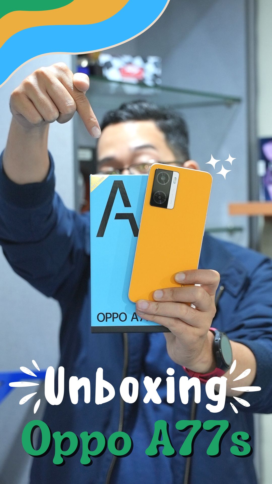 Unboxing Oppo A77s Indonesia Warna Sunset Orange