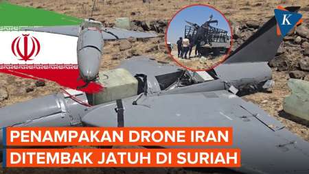 Penampakan Diduga Drone Iran yang Dicegat Israel Jatuh di Suriah
