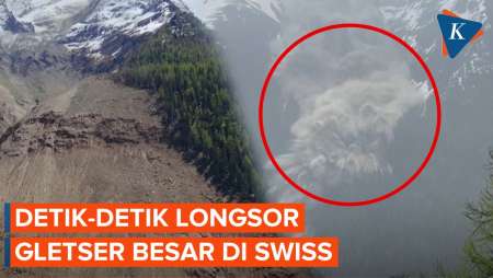 Detik-detik Longsor Gletser Besar di Swiss, 1 Desa Nyaris Hilang