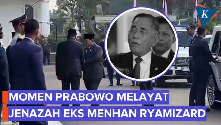 Momen Prabowo Melayat Mendiang Ryamizard Ryacudu Di Gedung Kemenhan