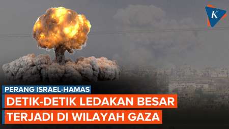 Detik-detik Ledakan Besar Terlihat di Gaza, Asap Tebal Membumbung di Udara